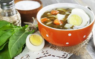 Щавелевый суп с яйцом: рецепты приготовления